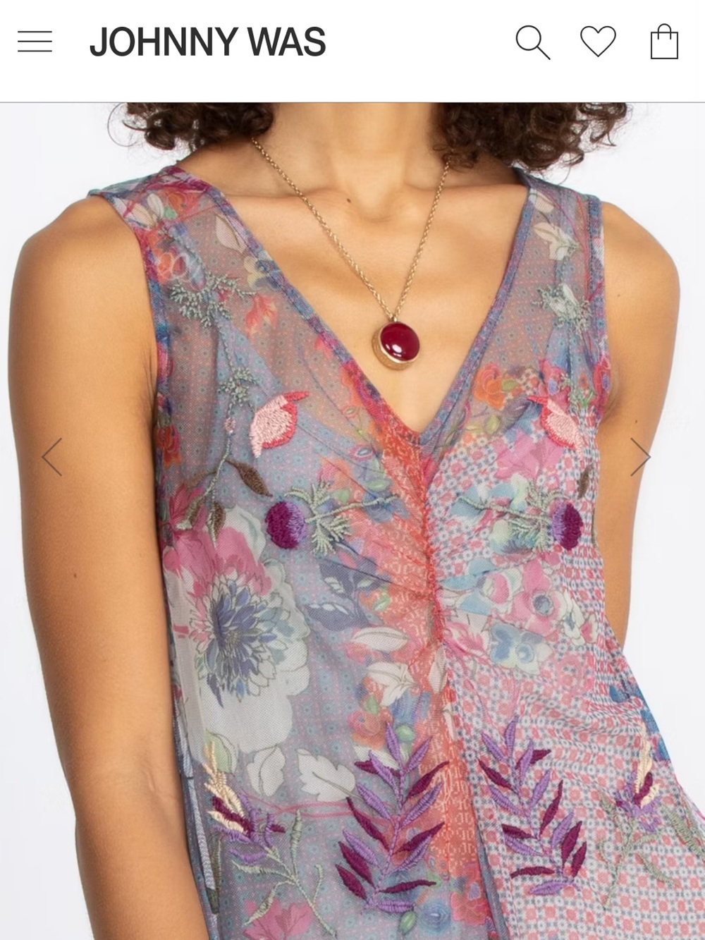 Johnny Was Sheer Floral Dress - Picture 7 of 15